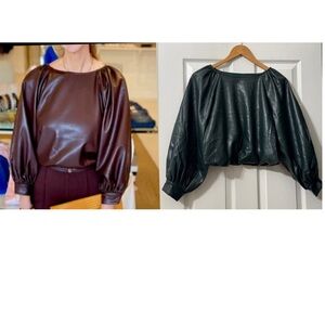 Emily McCarthy vegan leather top
